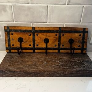 Rustic Brown Wall Hook Rack